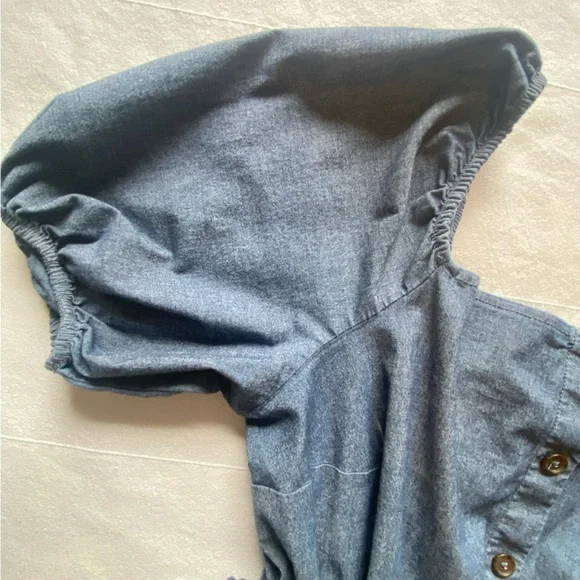 Lane Bryant Chambray Denim Dress A-Line w/Pockets Tie Waist Size 14 - Picture 7 of 8